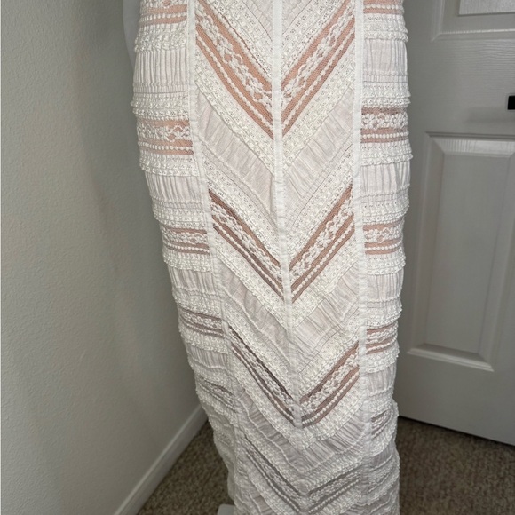 Cinq A Sept Elegant Cream and Brown Women's Dress Size 8. - Picture 4 of 16